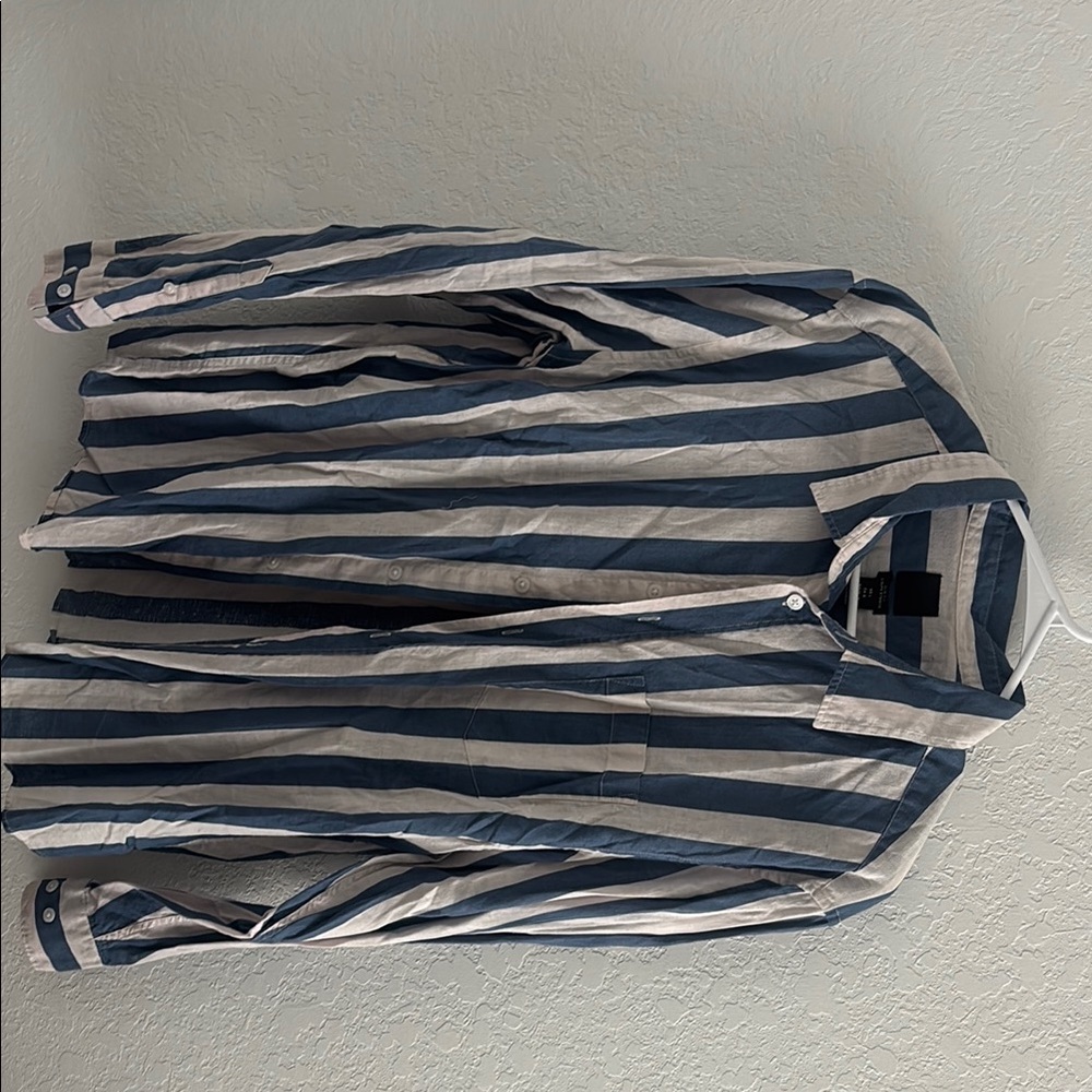Striped Button-Up Shirt